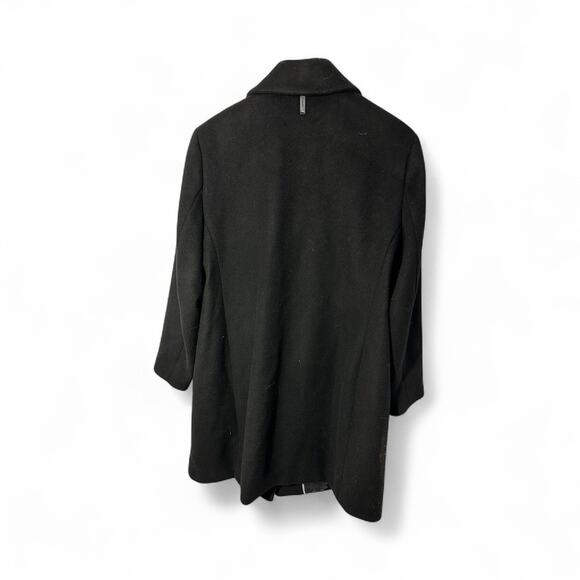 DKNY Women's Wool Blend Walker 3 Button Winter Pea Coat Black Plus Size 1X - Picture 3 of 11